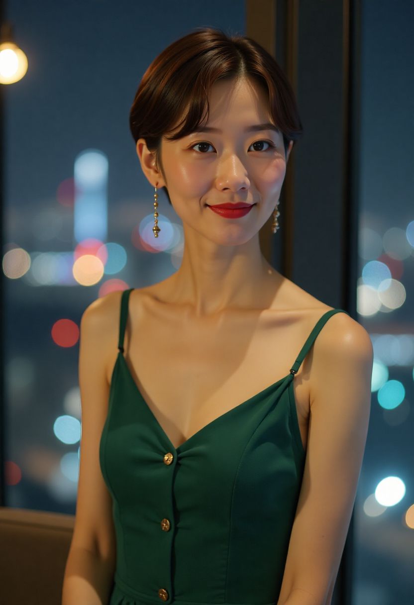 昏暗室内两名人物隔桌交谈
